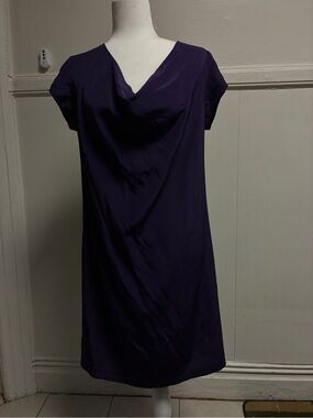 Cowl-Neck Mini Dress in Purple